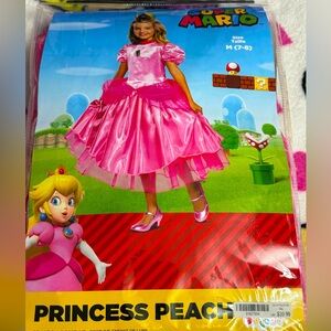 Girls Princess Peach Halloween Costume Super Mario